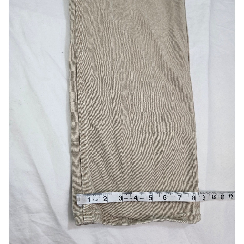 Vintage Wrangler Silver Edition Jeans 38x30 Khaki Tan Denim Made in USA 90s - Picture 9 of 13